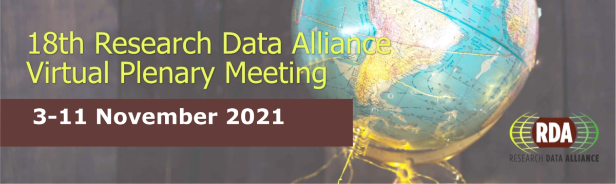 Research Data Alliance RDA 18th Plenary Meeting – Virtual