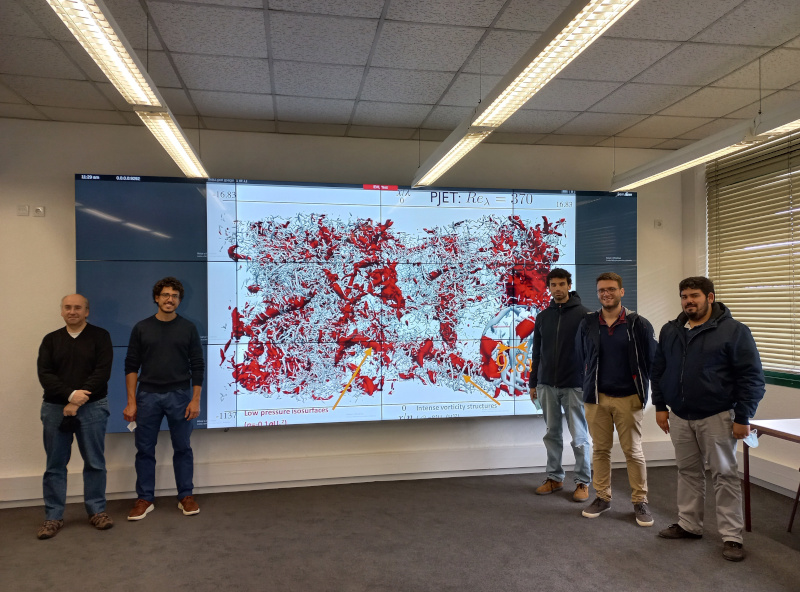 Researchers explore and interact with data from turbulence at IST’s visualization infrastructure
